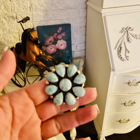 Larimar and sterling silver ring - Picture 6 of 8